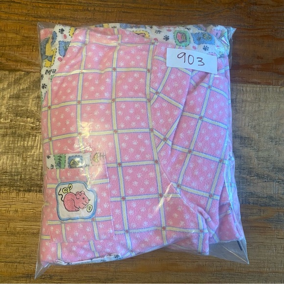 Vintage YIKES  kitty cat flannel sleepwear pajama set Medium - Picture 13 of 13